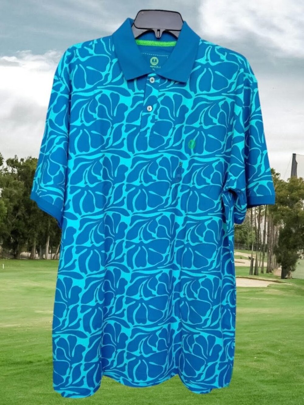 NEW!!! OCEAN CLUB BLUE 100% COTTON POLO SHIRT - SIZE XL